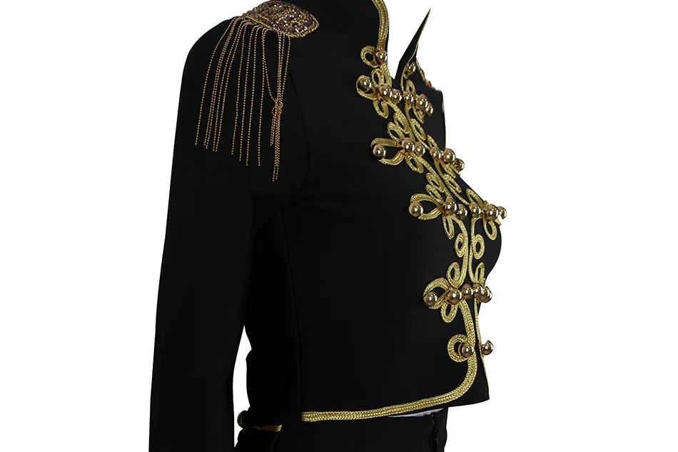New Autumn And Winter Ladies Club Bandage Suit Black White Fringed Shirt And Pants 2 Pieces Two-Piece Club Party Suit