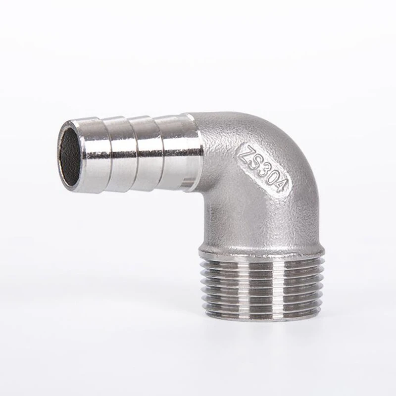 1/8'' - 2'' BSP Male Thread x Barb Hose Tail 304 Stainless Steel Elbow Water Pipe Fitting SS304 Reducer Pagoda Joint Connector