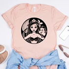 Футболка с изображением маленькой Русалочки, милая футболка с изображением девушек и цветочного рисунка, с изображением бункера и волос, не ухаживает за маленькими искусственными волосами