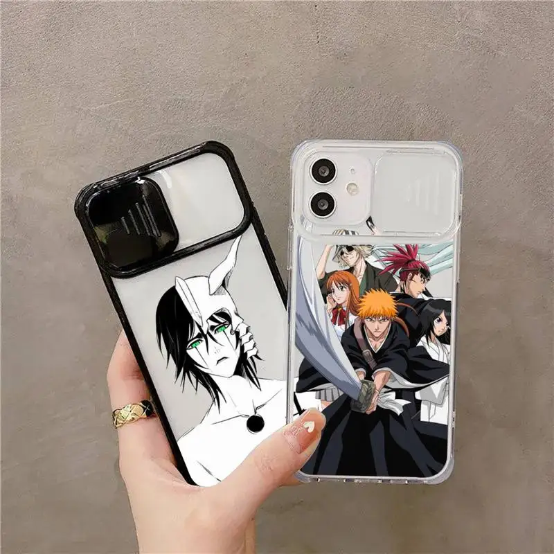 

Japanese anime Bleach Phone Case For iPhone 7 8 11 12 X XS XR MINI Pro Max Plus Slide Camera Lens Protection