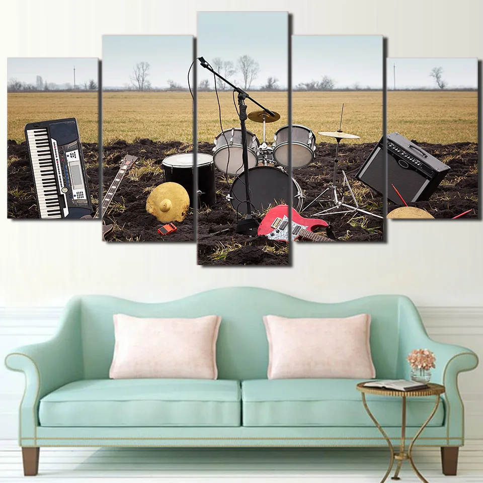

Modern Guitar Piano Drum Instrument Music Wall Art Print Canvas Painting Nordic Posters and Prints Picture Home Decoretion Home