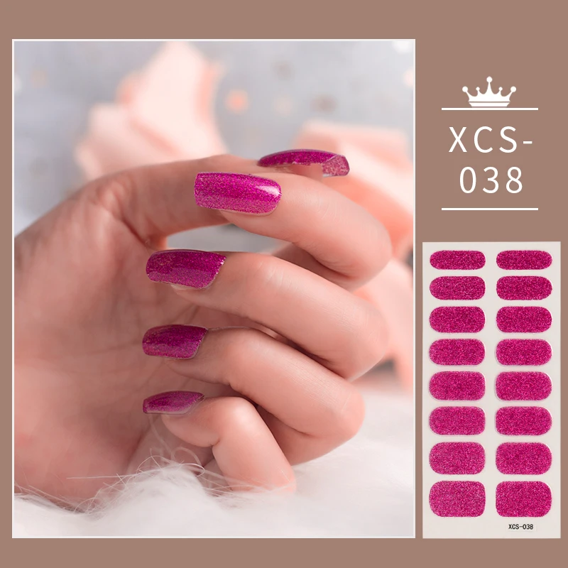 

Rose Red Shiny Twinkle Self Adhesive Nail Sticker Glitter Series Powder Sequins Minimalist Design Full Cover Nail Stickers