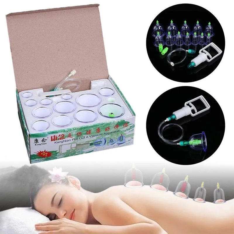 

12pcs Vacuum Cupping Set Chinese Medical Cupping Cups Cans Suction Cup Therapy Back Body Detox Massage Anti Cellulite Massager