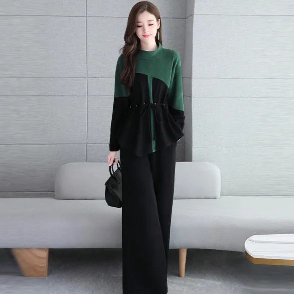 2020 осенние элегантные комплекты из двух предметов наряды для женщин плюс размер