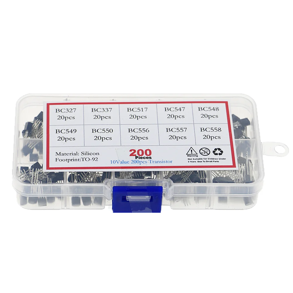 200 шт./корт. 10 значений 20 каждого TO-92 транзисторный набор set BC327 BC337 BC517 BC547 BC548 BC549 BC550