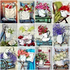 Набор для алмазной живописи HUACAN, Алмазная мозаика 5D сделай сам с изображением цветов, ландшафта, стула, вышивка крестиком, домашний декор, настенное искусство