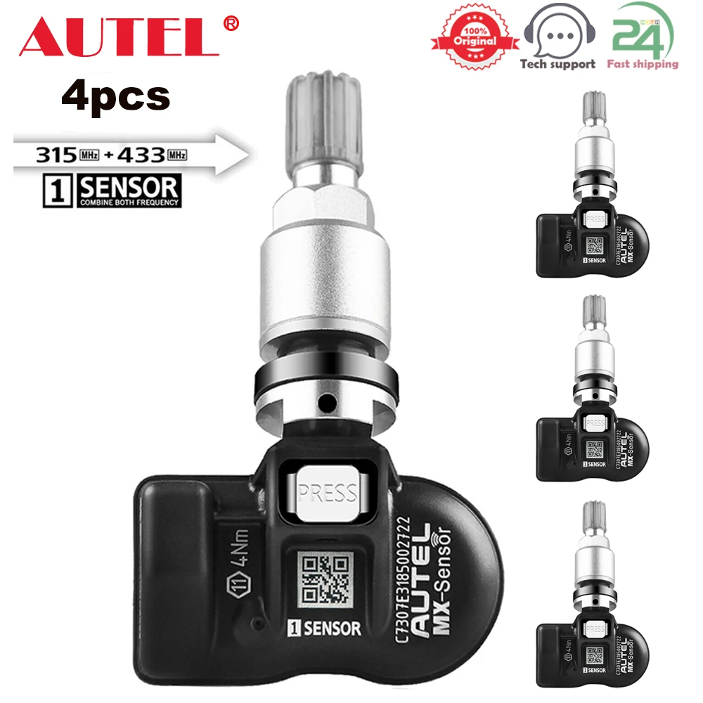 

4 шт. Autel 2 в 1 MX-датчик 315 МГц и 433 МГц для TS501/508 инструмент для ремонта шин Pad монитор давления в шинах тестер программирования