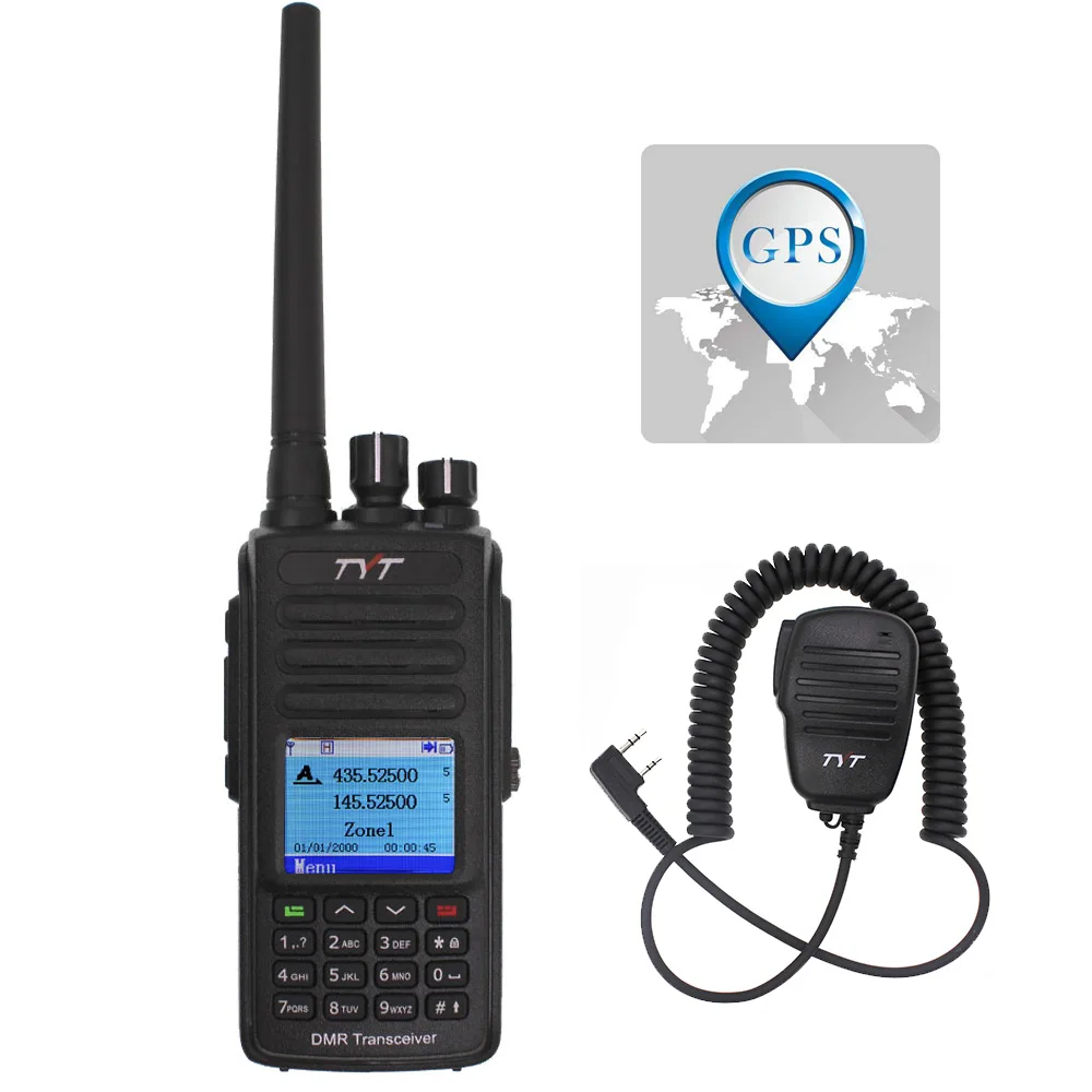 Add a microphone TYT MD-UV390 DMR радиостанция 5 Вт 136-174 МГц и 400-480 МГц рация MD-390 IP67 Водонепроницаемый двойной раз Dlot цифровое радио - Цвет: Add a microphone