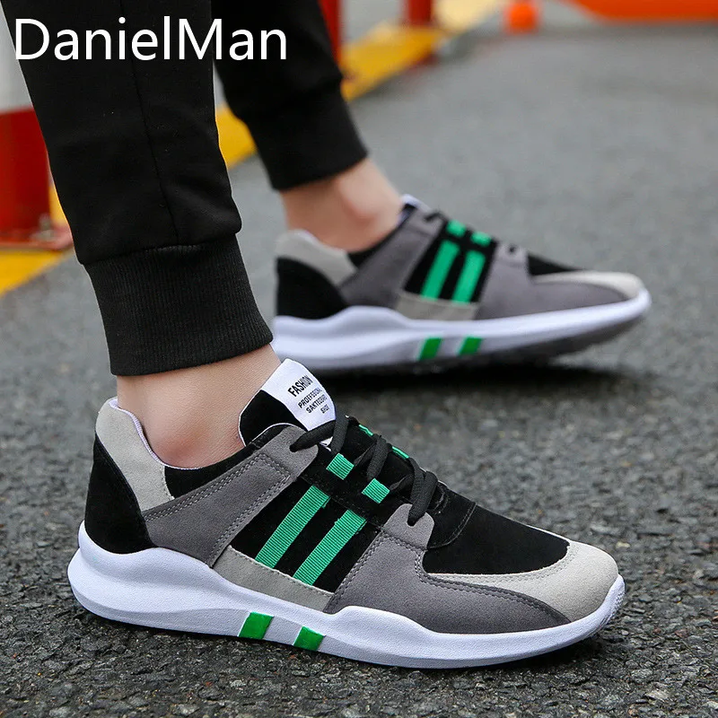 DanielMan/осенние кроссовки с дышащей сеткой цвет черный серый повседневная обувь