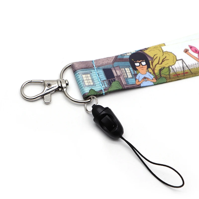 Боб мультфильм шнур ID держатель акварель ткань шнурки Мобильный телефон значка