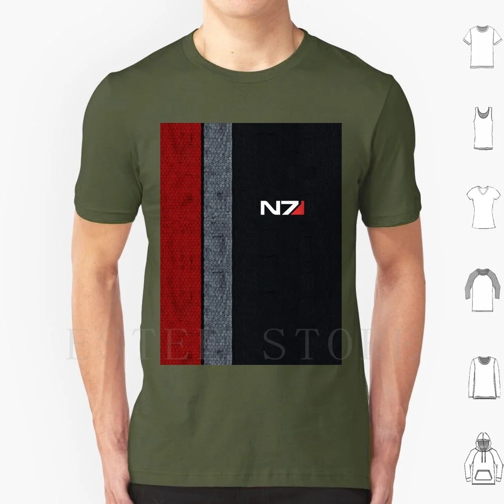 Футболка Mass Effect-N7 сделай сам большой размер 100% хлопок эффект массы Красный символ