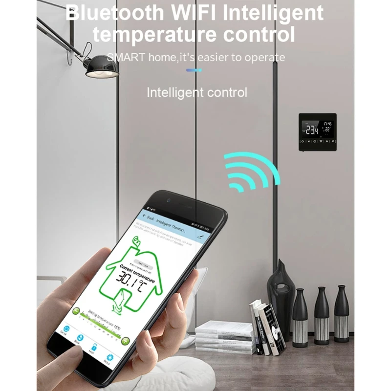 

Wifi 16A Electric Heating Thermostat Room Temperature Remote Control AC85~250V