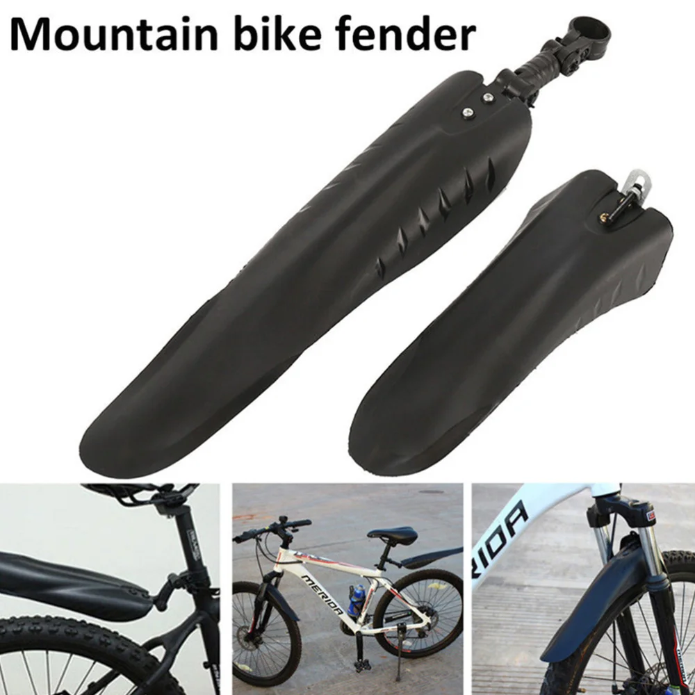 

2 Sets Bike Mountain Bike Front Rear Quick Release Cycling Mud Guard High-Strength Bike Parts Bike Components(Black)