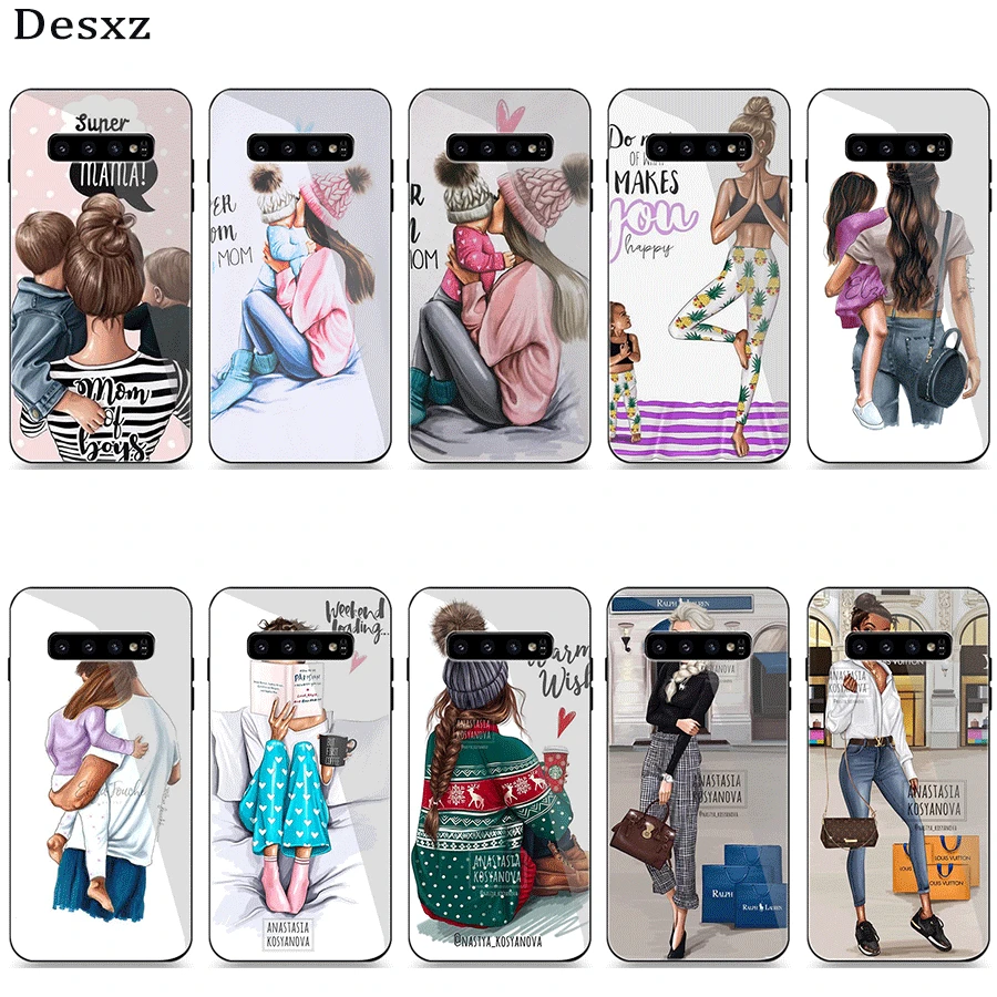 Стеклянный чехол для Samsung A51 A71 S20 Ultra A70 A10 A30 A40 A50 A60 A20 S7 Edge S8 S9 S10 Plus модный с надписью