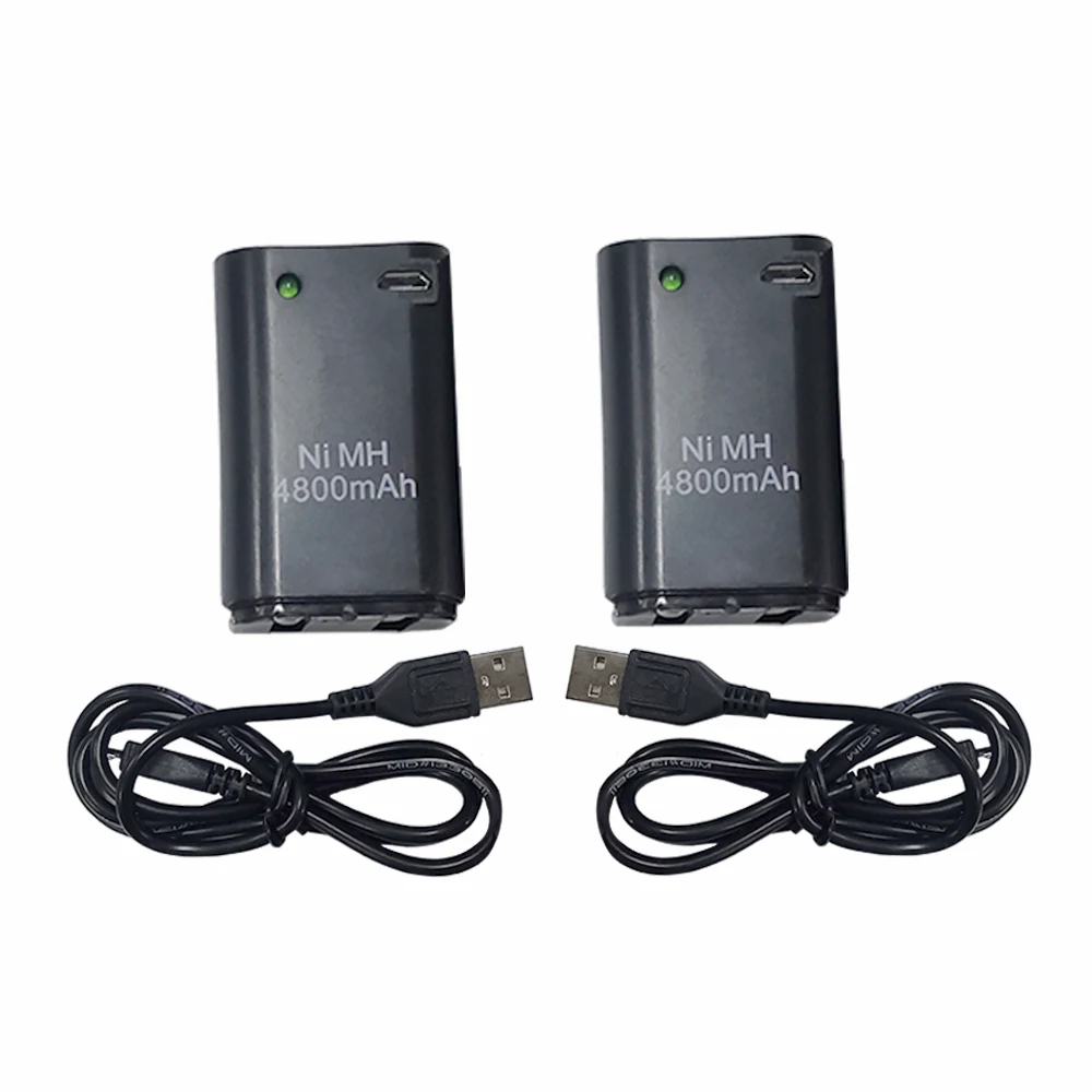 2 шт батарейный блок + USB кабель зарядного устройства для Xbox 360 беспроводные