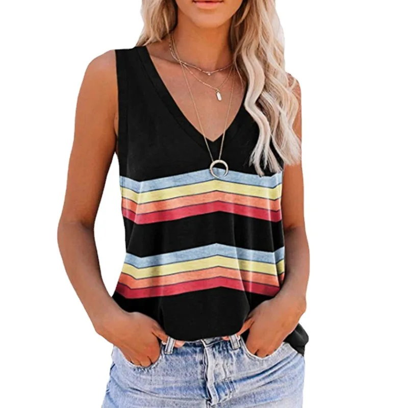 

Tie Dye Sleeveless V Neck Tank Tops for Women Summer Cute Printed Loose Fit Workout Athletic Yoga Shirts