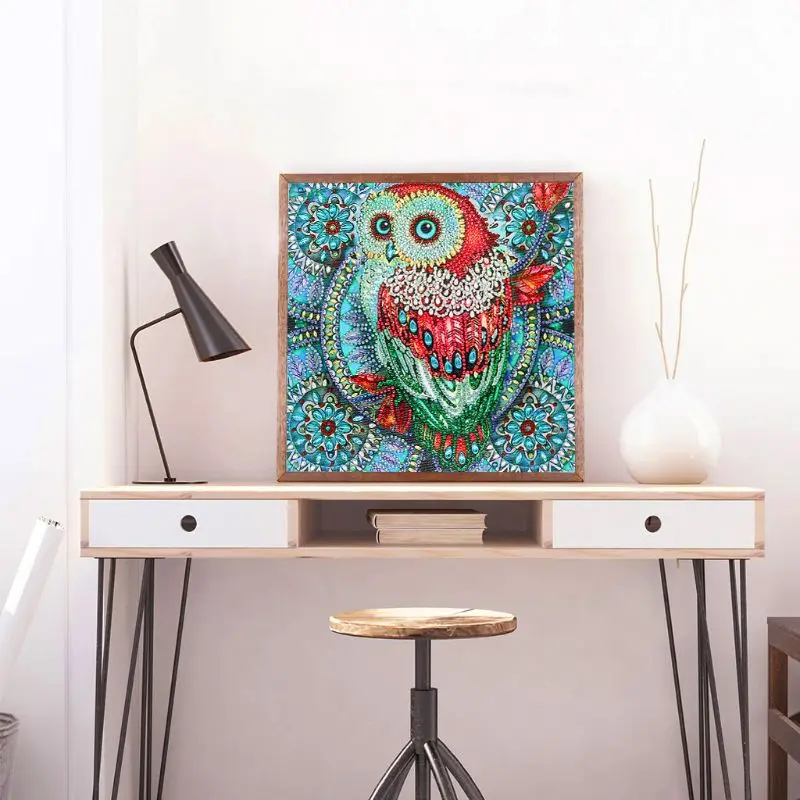 Красная сова 5D специальная форма алмазная живопись вышивка рукоделие горный