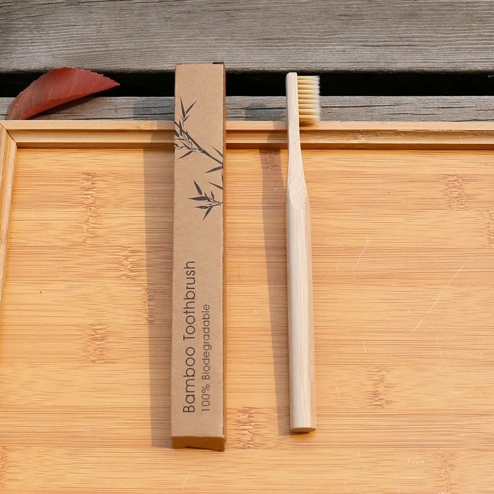 Зубная щетка с бамбуковым углем Экологичная биоразлагаемая из натурального