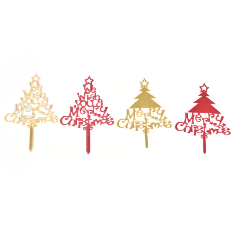 

Creative Merry Christmas Cake Flag Topper Acrylic Cake Card Inserting Party Cake Decoration Christmas Plug-in Party Supplies