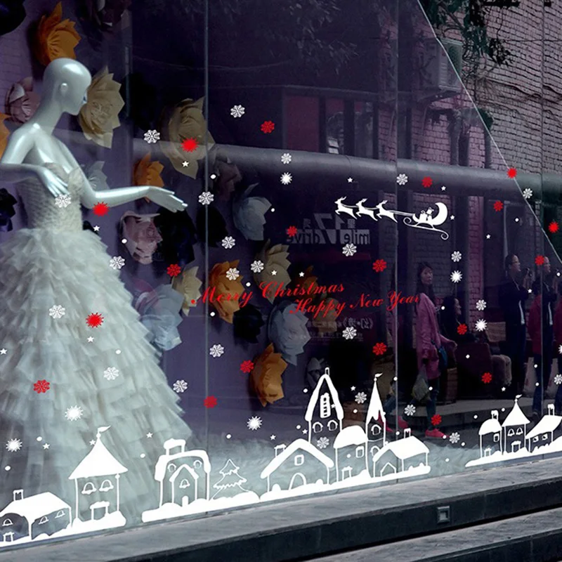 Счастливого Рождества наклейки Санта Клаус олень Рождественская елка Frozens