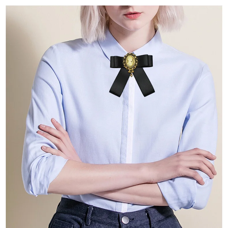 I-Remiel брошь с бантом ленты стразы ткань Винтажные заколки кристаллы и броши