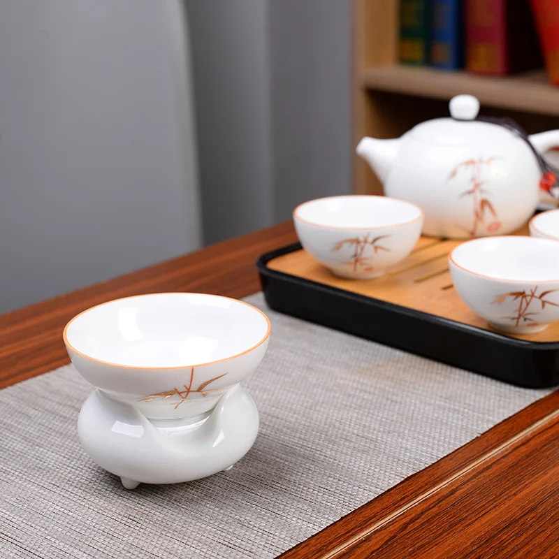 Инструмент для заваривания чая из белого фарфора ручная роспись фильтр