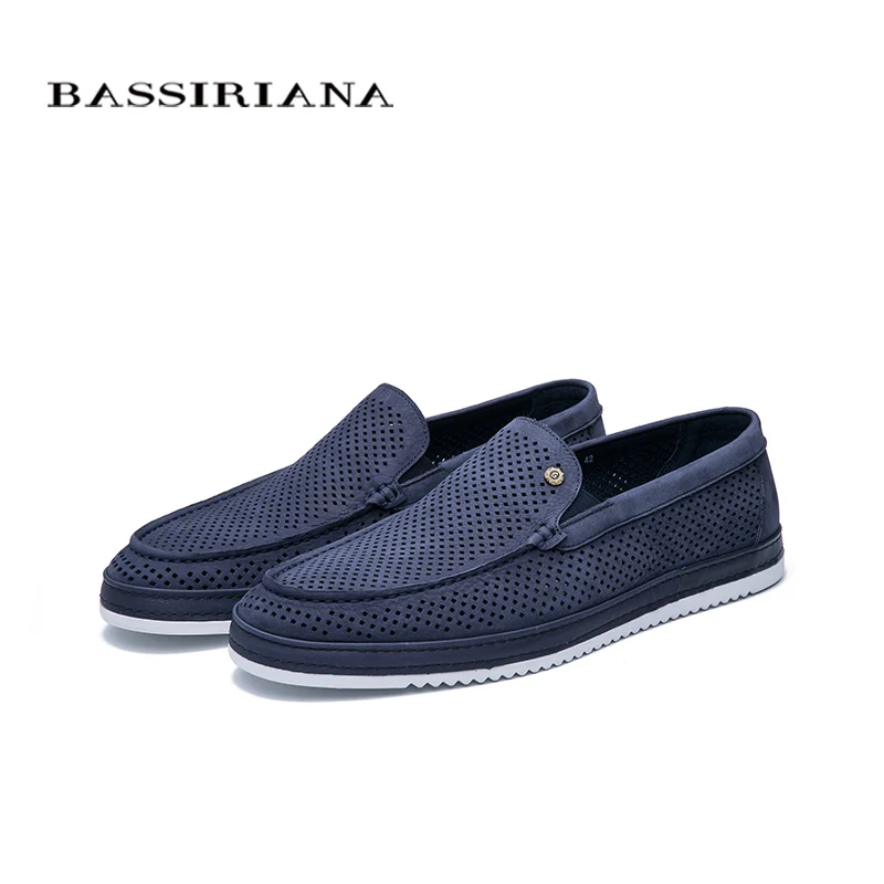 Bassiriana2020 summer new leather men's shoes hollow breathable casual comfortable | Обувь