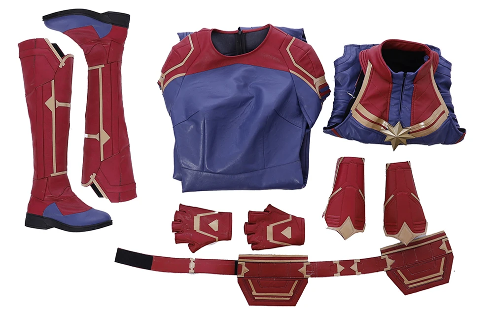 MMGG Хэллоуин капитан, для косплея Marvel Carol Danvers Косплей Костюм кожаный комбинезон высокого качества изготовление под заказ размер