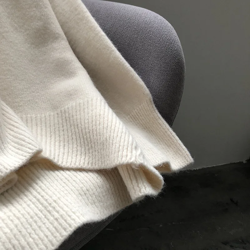 

Sweater Women Autumn And Winter Turtleneck New Temperament Lazy Style Loose Thick Solid color Warm Knitted J49