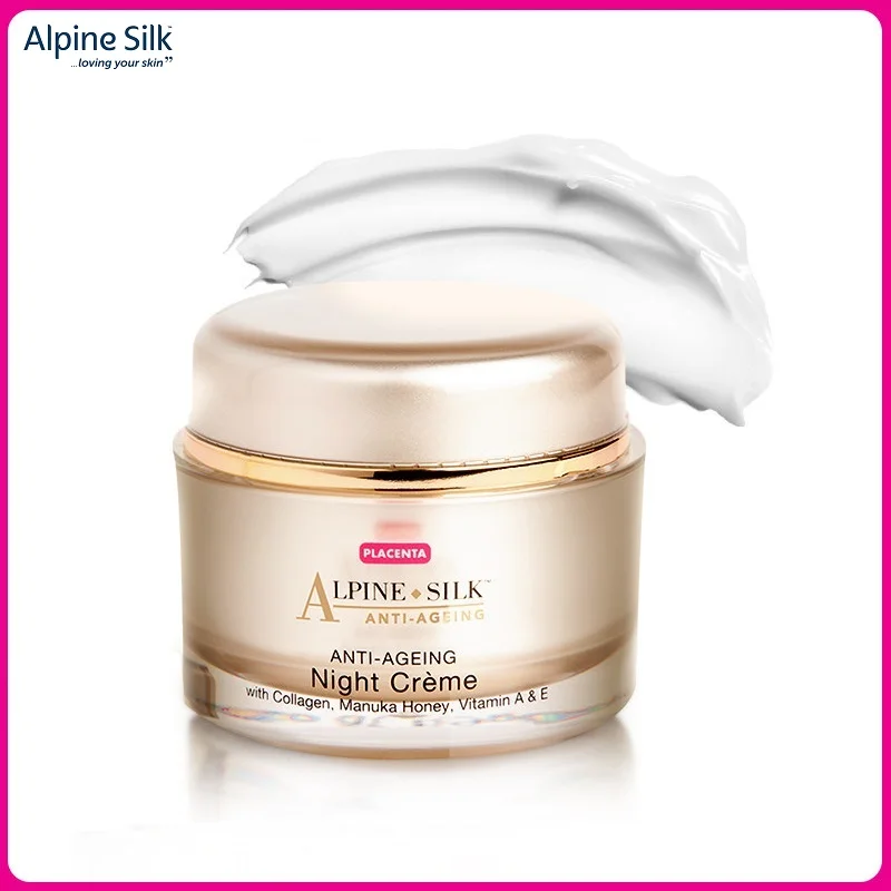 Newzealpine Silk-crema de noche antiedad, colágeno, lanolina, Manuka, Reduce las arrugas, aumenta la elasticidad de la piel