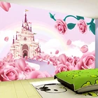Пользовательские Настенные обои для детской комнаты 3D мультфильм Медведь животных Розовый принцесса комната Мальчики Девочки Спальня Настенный декор фото настенная живопись