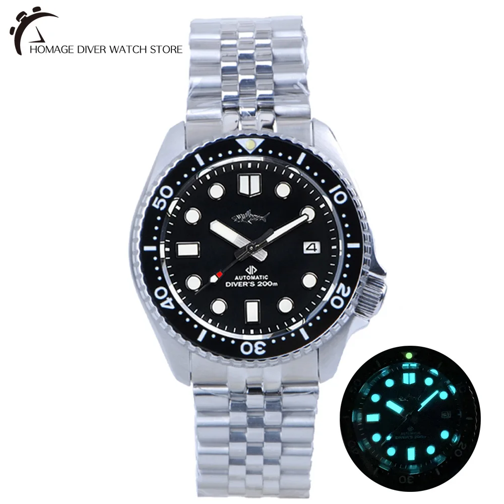 

HEIMDALLR Sharkey NH35 Automatic Men's Watch Mechanical C3 Luminous Dial Sapphire Diver Watch 200M Mechanic Wristwatch SKX007