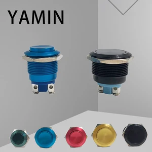 Металлический толчок Водонепроницаемая кнопка переключателя IP65 самостоятельное окисление моментальная Перезагрузка 16 мм19 мм22 мм красный синий черный зеленый желтый цвет 1НО