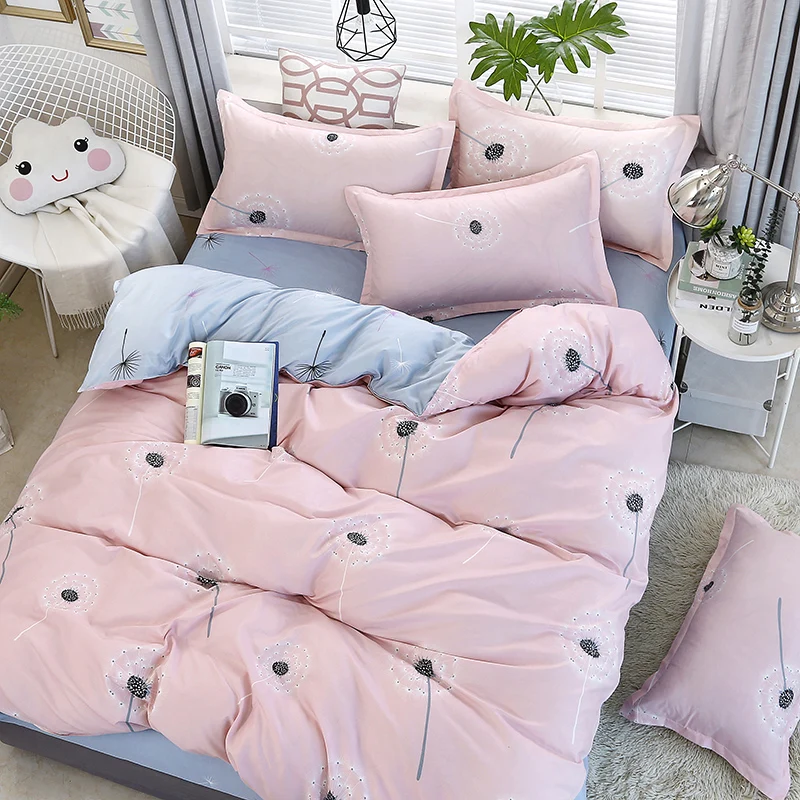 

Bedding Sets Printed Solid Home Bedding Set 4pcs High Quality Lovely Pattern With Star Tree Flower