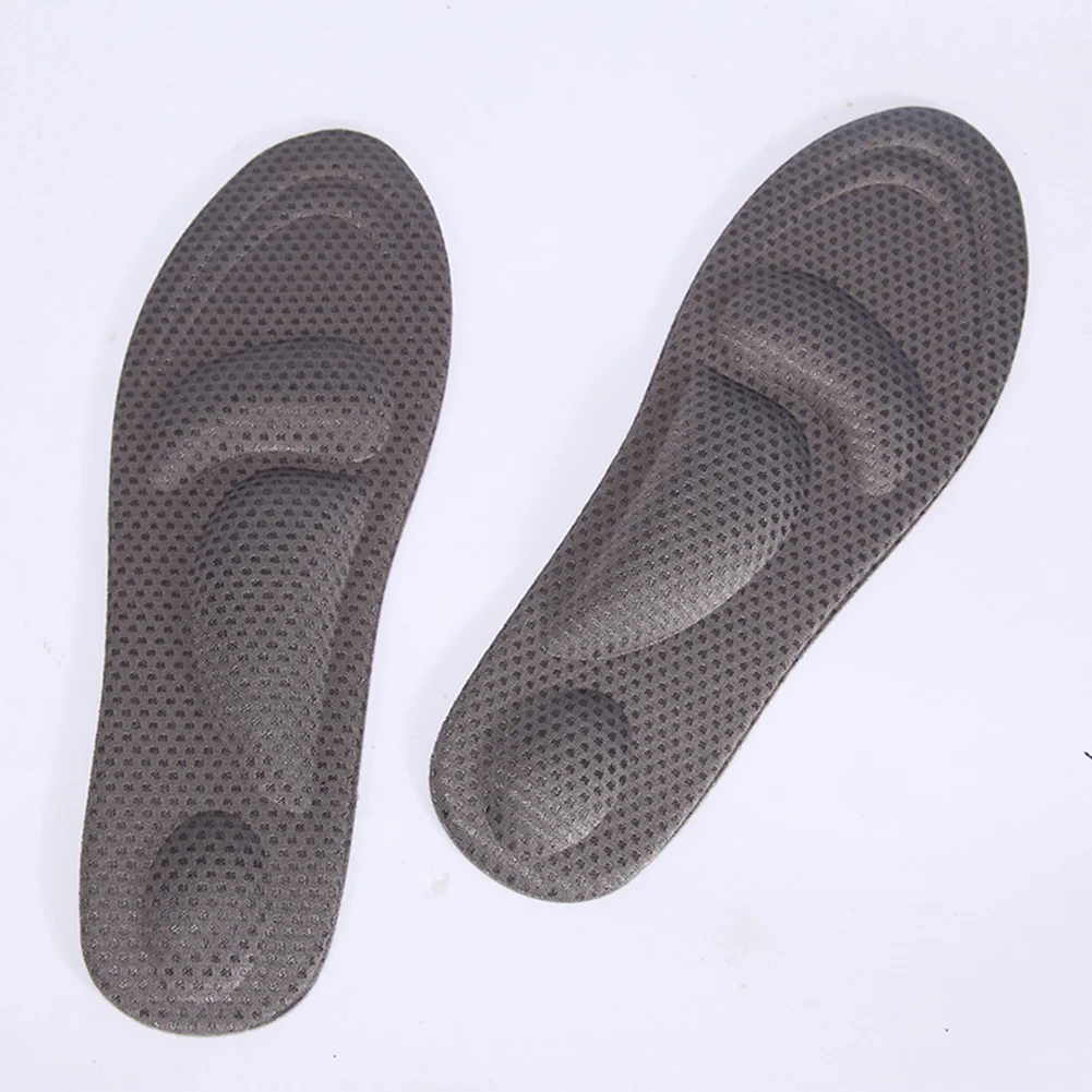Dark Grey 4D флок пены памяти orthotic стелька супинатор ортопедический стельки для обуви плоские Ноги Уход подошва обуви ортопедические подушки - Цвет: Dark Grey
