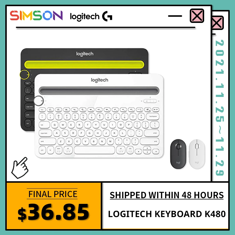 

Клавиатура Logitech K480 Bluetooth беспроводная мышь многофункциональная клавиатура с держателем для телефона слот для Windows Mac OS iOS Android