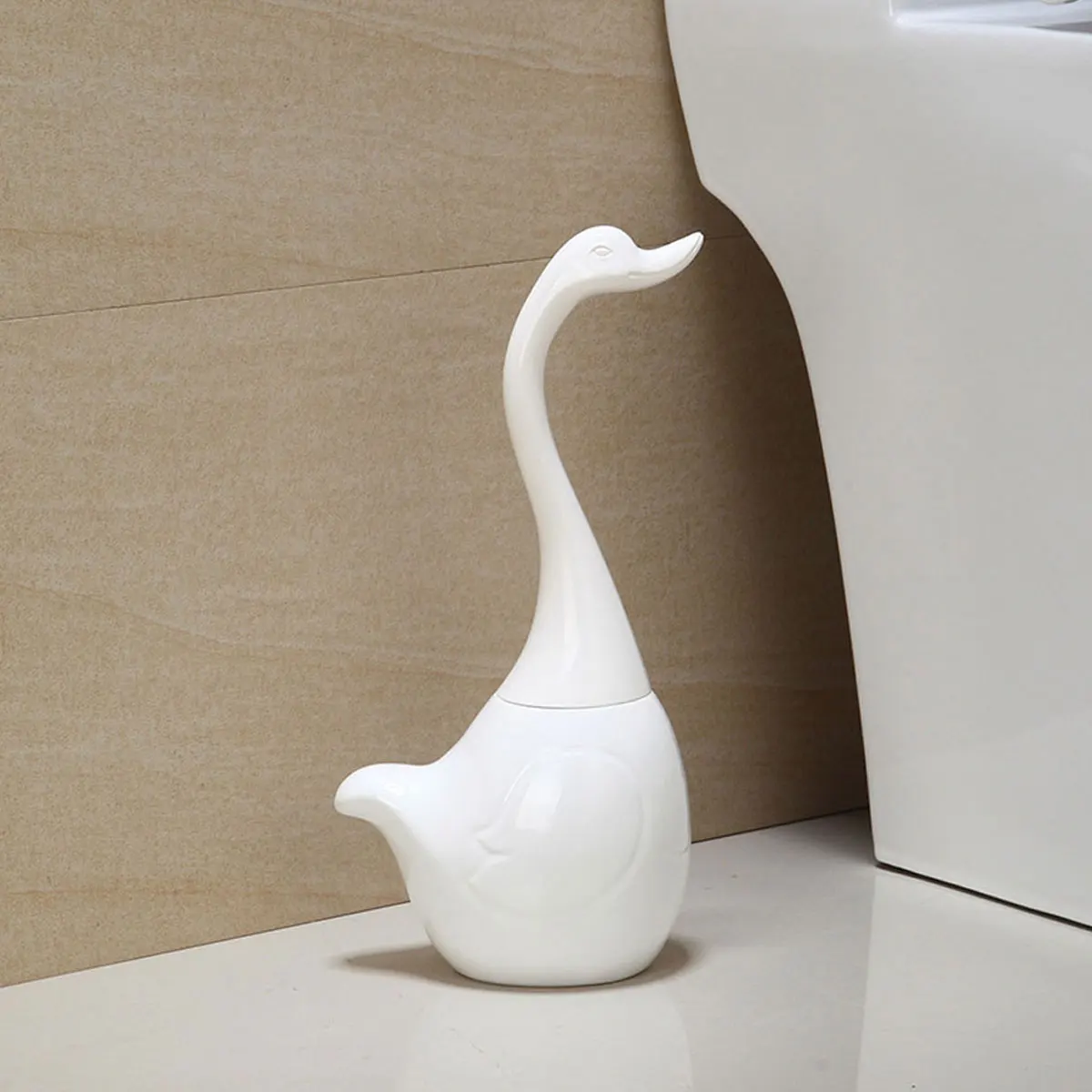 Набор кистей для унитаза компактный современный мультяшный дизайн лебедя щеток