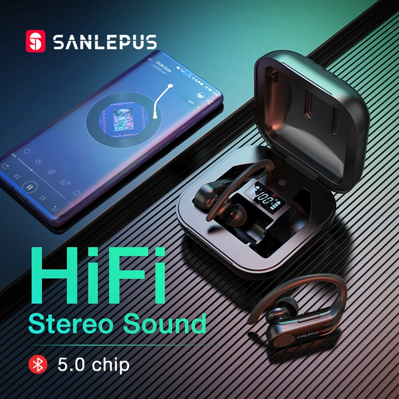 

SANLEPUS Dial Earphone TWS 5.0 Led Display Wireless Earbuds Stereo Headphones for Xiaomi in Ear Phone Gaming Sport Headset