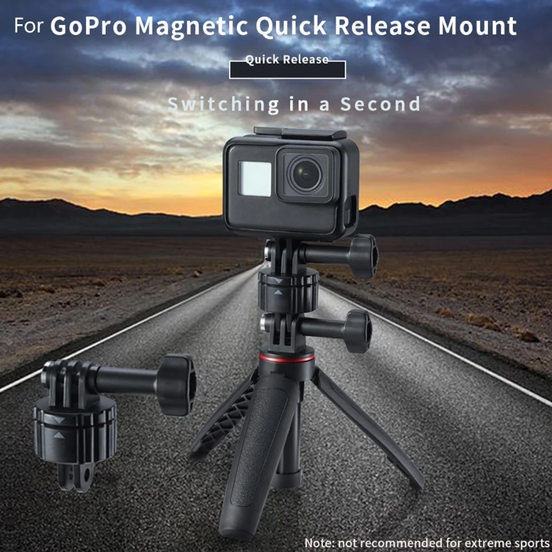 

GP-4 Quick Release Magnetic Mount Base with 1/4'' Tripod Mount Base Adapter Compatible with Hero Max/9/8/7/6/5/4/3,Osmo 24BB