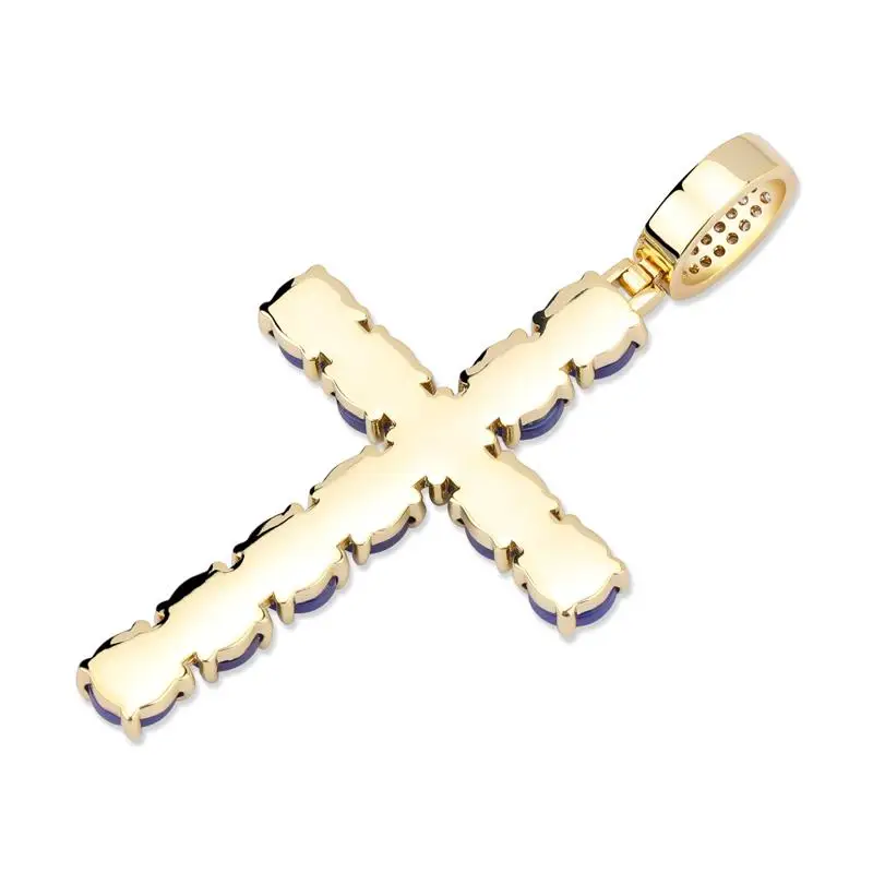Miami Persian Blue Eye Cross Links ожерелье кулон золотой серебряный цвет кубический циркон