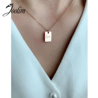 joolim jewelry wholesale gold finish love letter pendant necklace stainless steel necklace