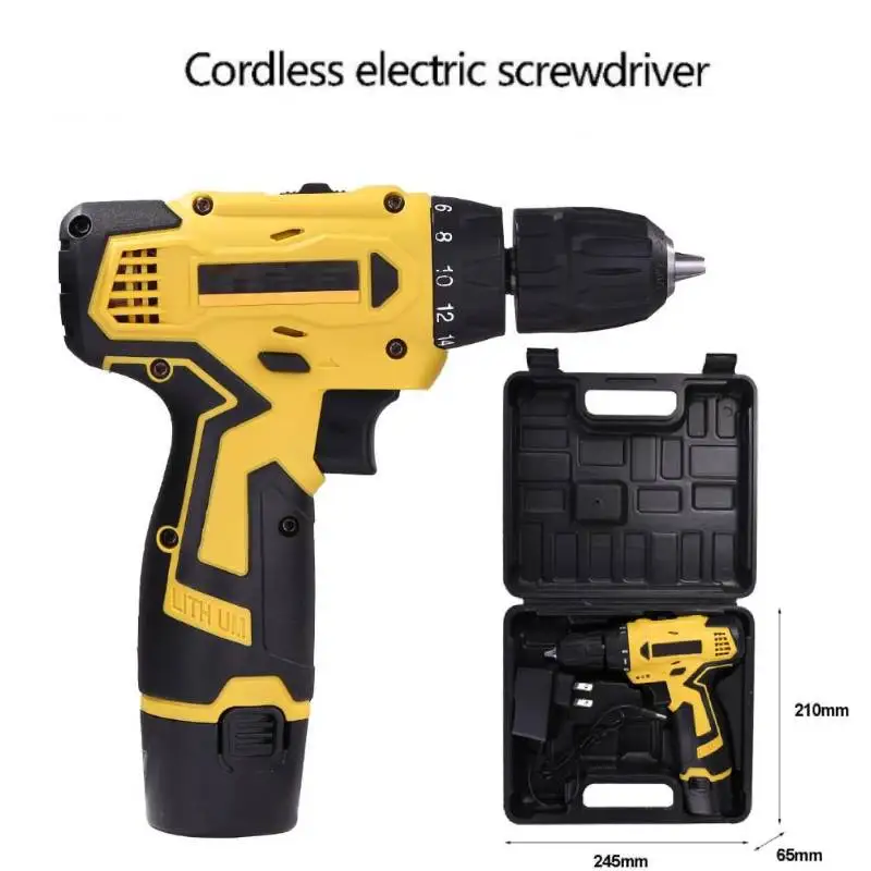 12V 18V Cordless Electric Screwdriver Rechargeable Electric Drill Lithium Battery Cordless Drill Power Tools