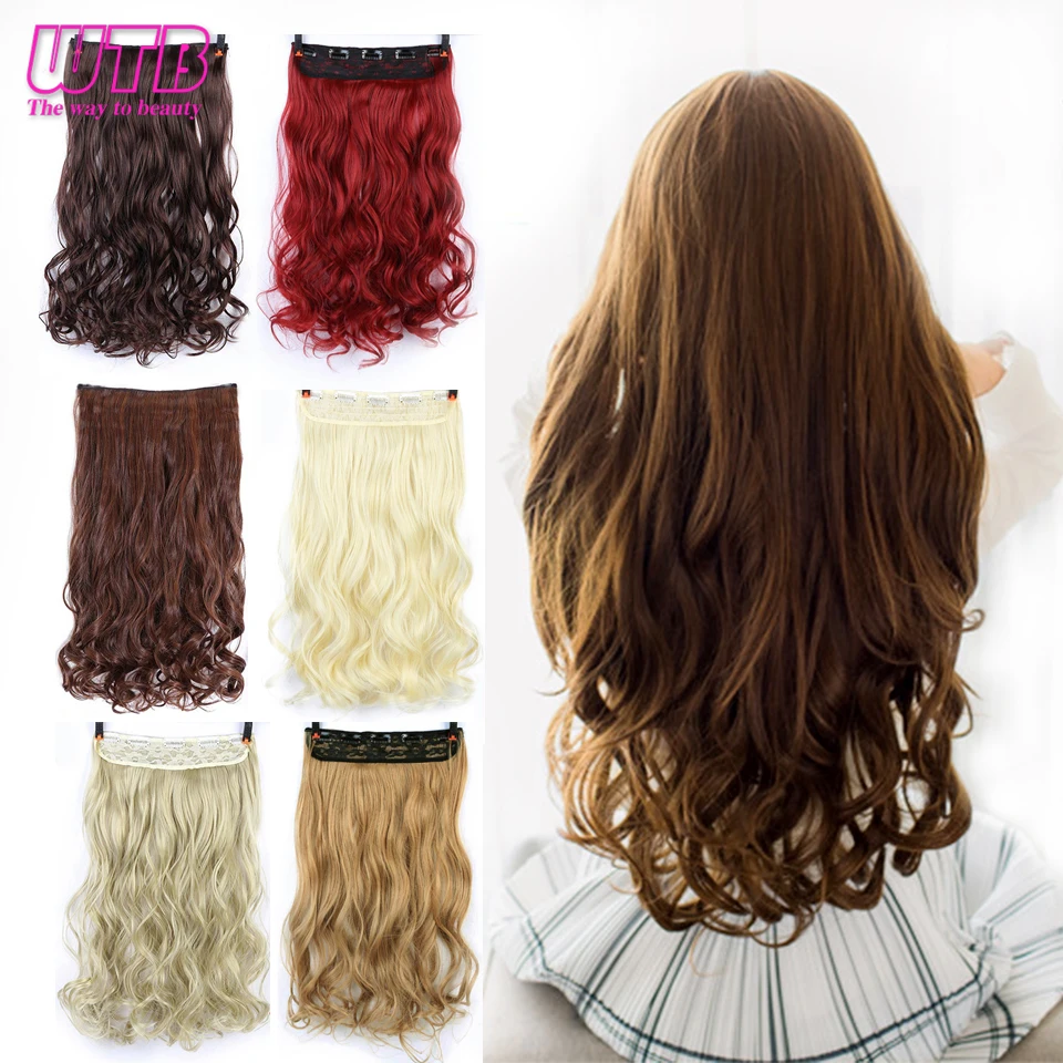 Длинные волнистые волосы для наращивания 5 клипсов высокотемпературное волокно