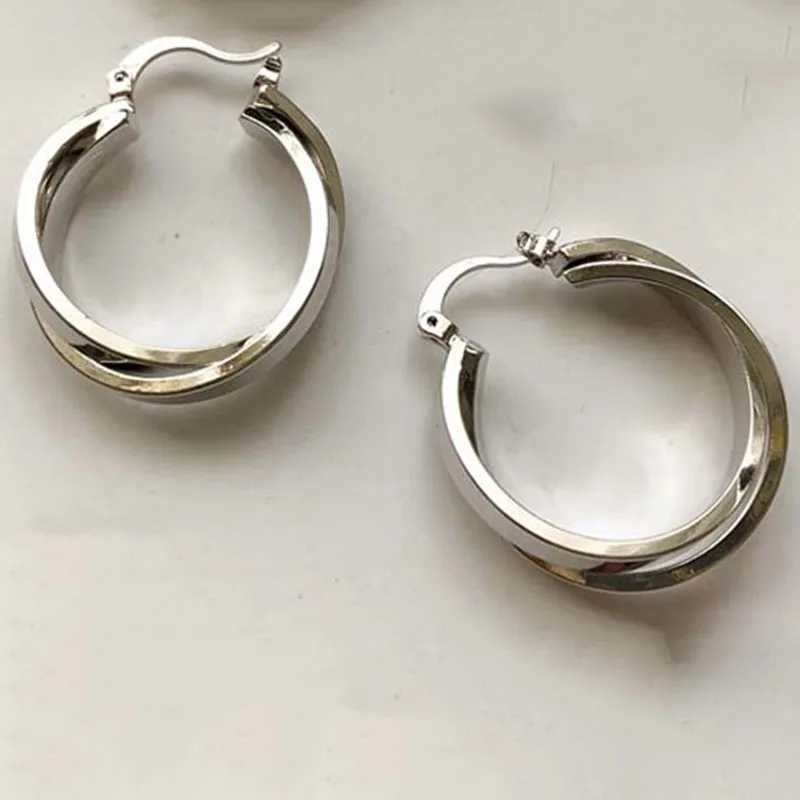 GorGor клипсы Для женщин оригинальность Заявление Круг крест Позолоченные