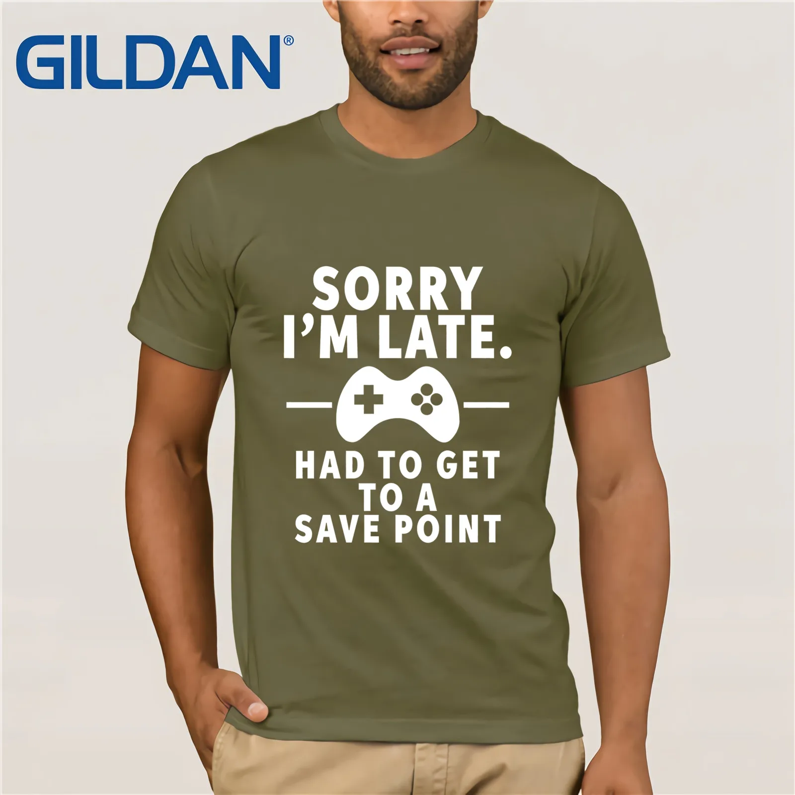 Мужская футболка с коротким рукавом Sorry I M Late Gamer забавная Футболка принтом