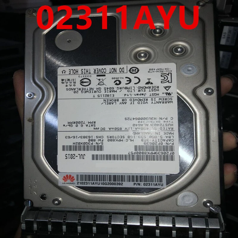 

Original New HDD For Huawei RH2485 RH2288V3 RH2265V2 V5 3TB 3.5" SATA 128MB 7200RPM For Internal HDD For Server HDD For 02311AYU