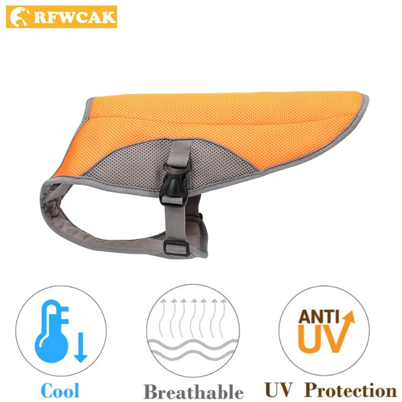 Летний охлаждающий жилет для собак поводки регулируемый сетчатый отражающий