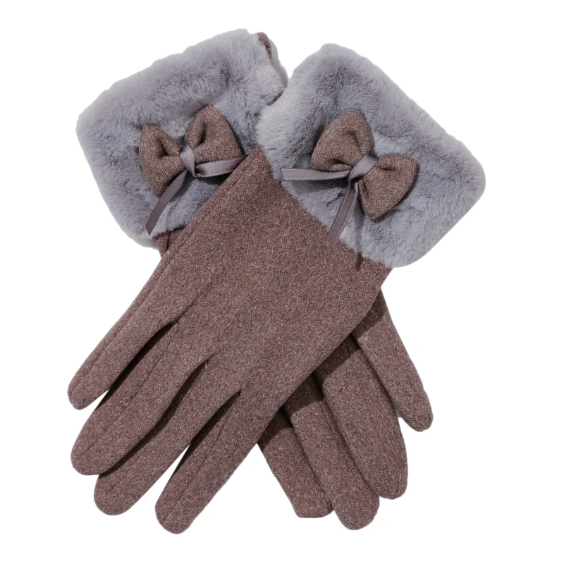 Новые женские плюшевые супер Стрейчевые теплые перчатки с кроликом для