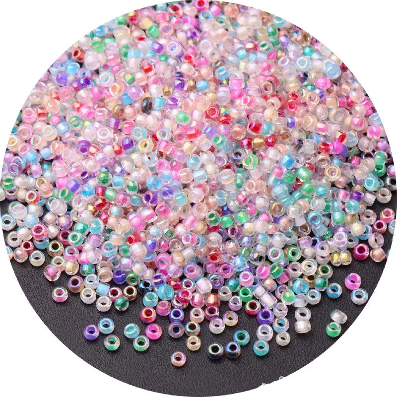 

720pcs2mm 3mm Symphony Dyed Heart Glass Rice Beads DIY Millet Beads for Jewelry Bags and Crafts Tassel