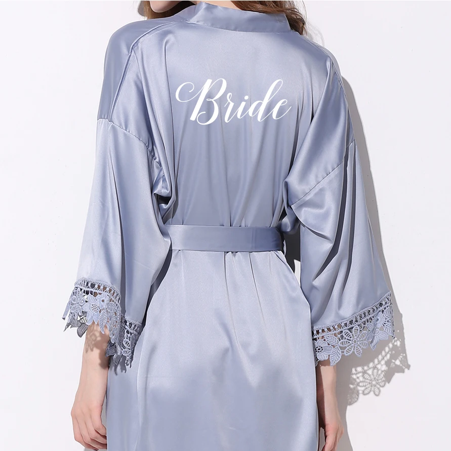 Матовый сатиновый кружевной банный халат большого размера платье для невесты